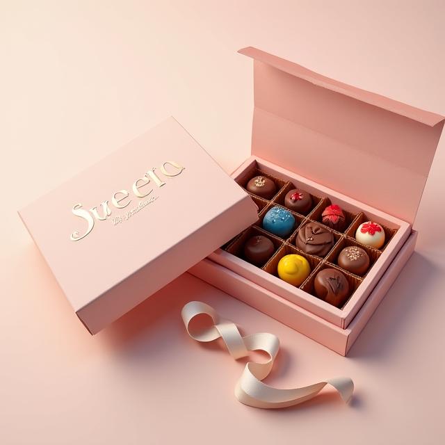 An elegant box of custom branded sweets for corporate gifting
